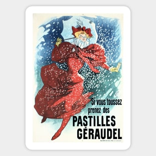 GERAUDEL PASTILLES Lozenges Paris Art Nouveau Jules Cheret Sticker